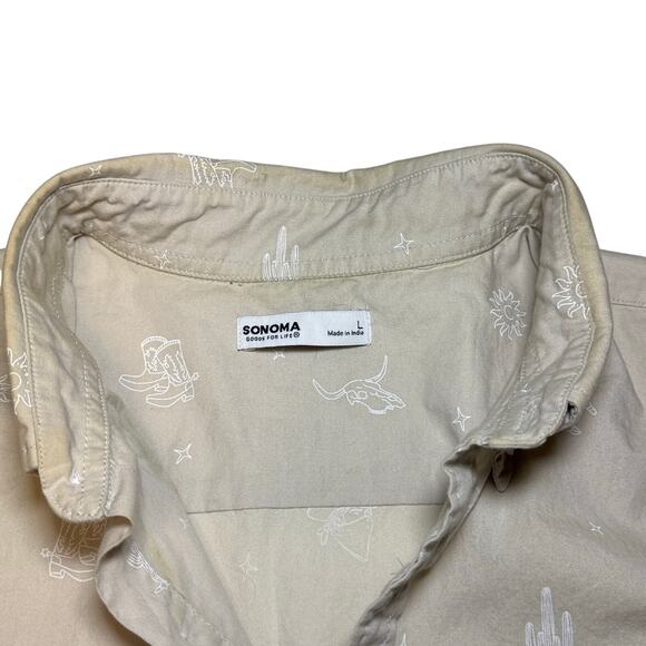Men’s Sonoma Goods for Life short sleeve button-down shirt. Size L - Picture 7 of 12